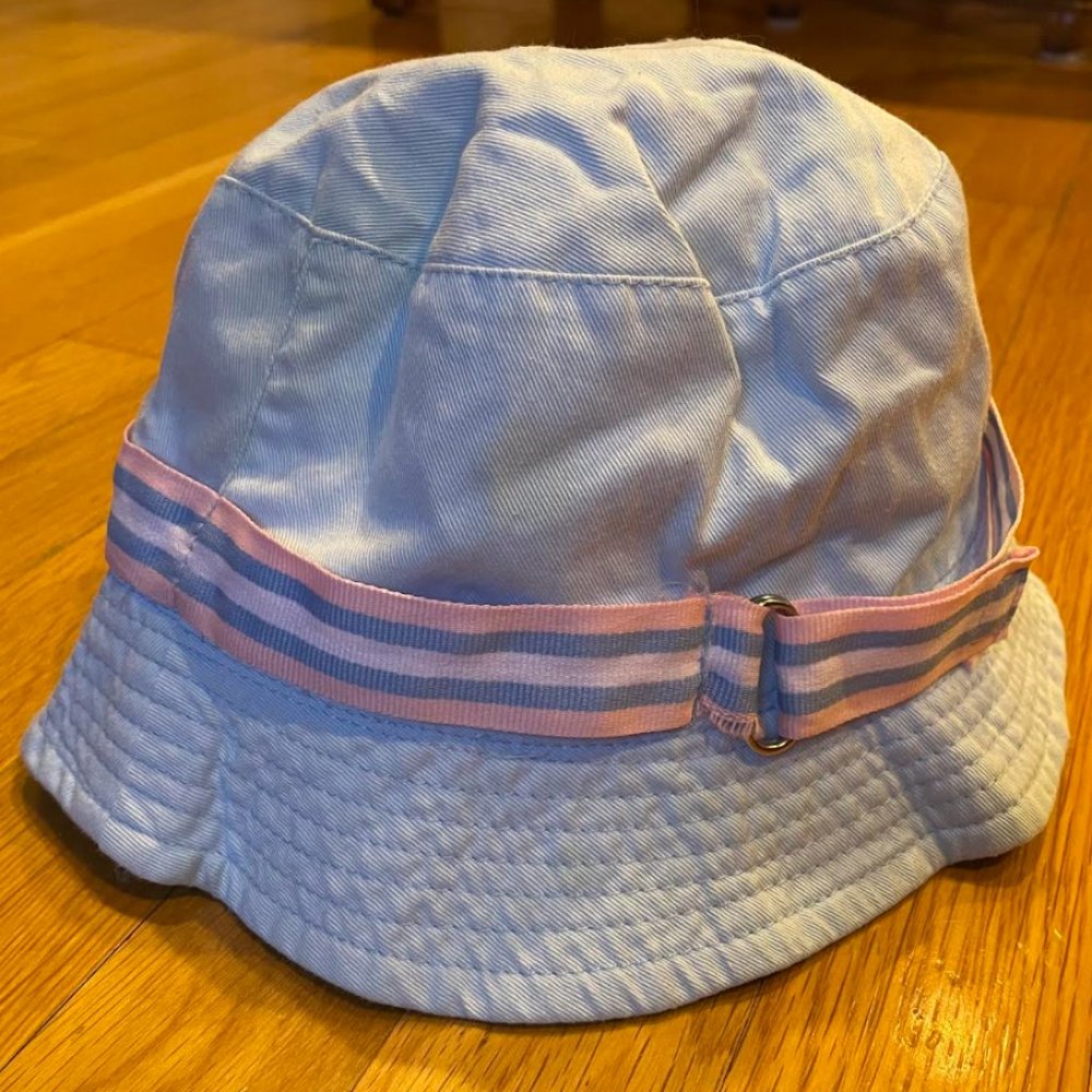 Like New Dorfman Pacific Women's Pale Blue, Pink & White Cotton Summer Hat